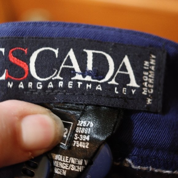 Escada Margaretna Ley Vintage Germany Blue High Waist Trouser Slacks Pants 42 - Picture 8 of 12